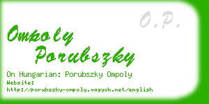 ompoly porubszky business card